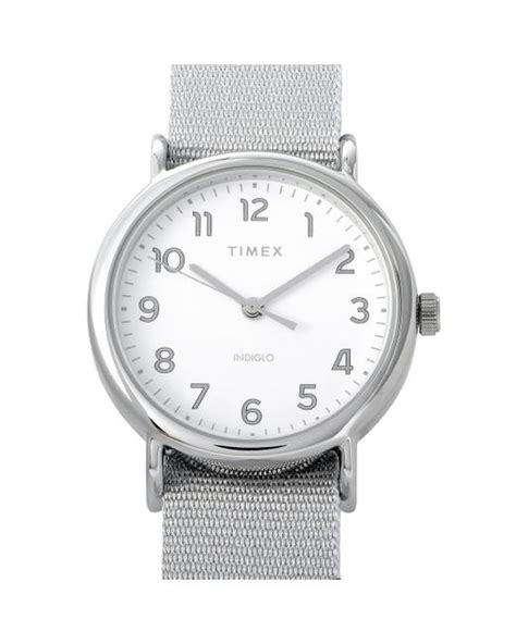 timex weekender 38mm metallic fabric strap watch|timex women's weekender 38mm watch.